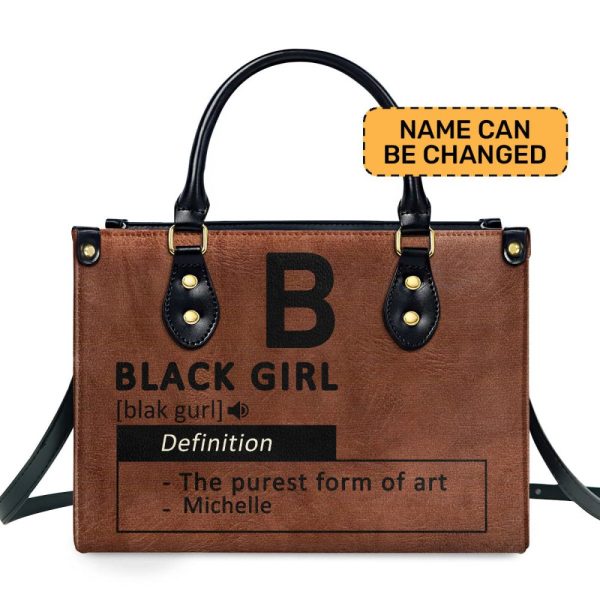 Black Girl & Melanin - Personalized Leather Handbag Mb29