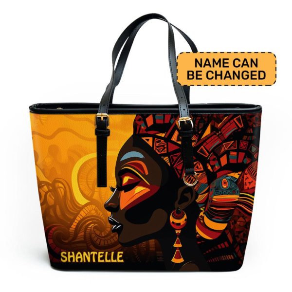 African Culture - Personalized Leather Totebag