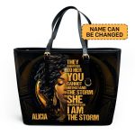 I Am The Storm - Personalized Leather Totebag