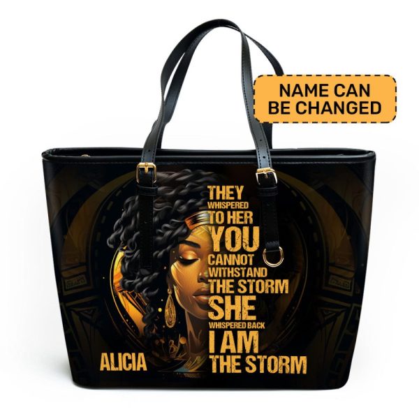 I Am The Storm - Personalized Leather Totebag