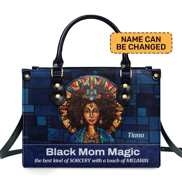 Black Mom Magic - Personalized Leather Handbag - Sb14