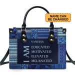 I Am - Jean Personalized Leather Handbag Sb28