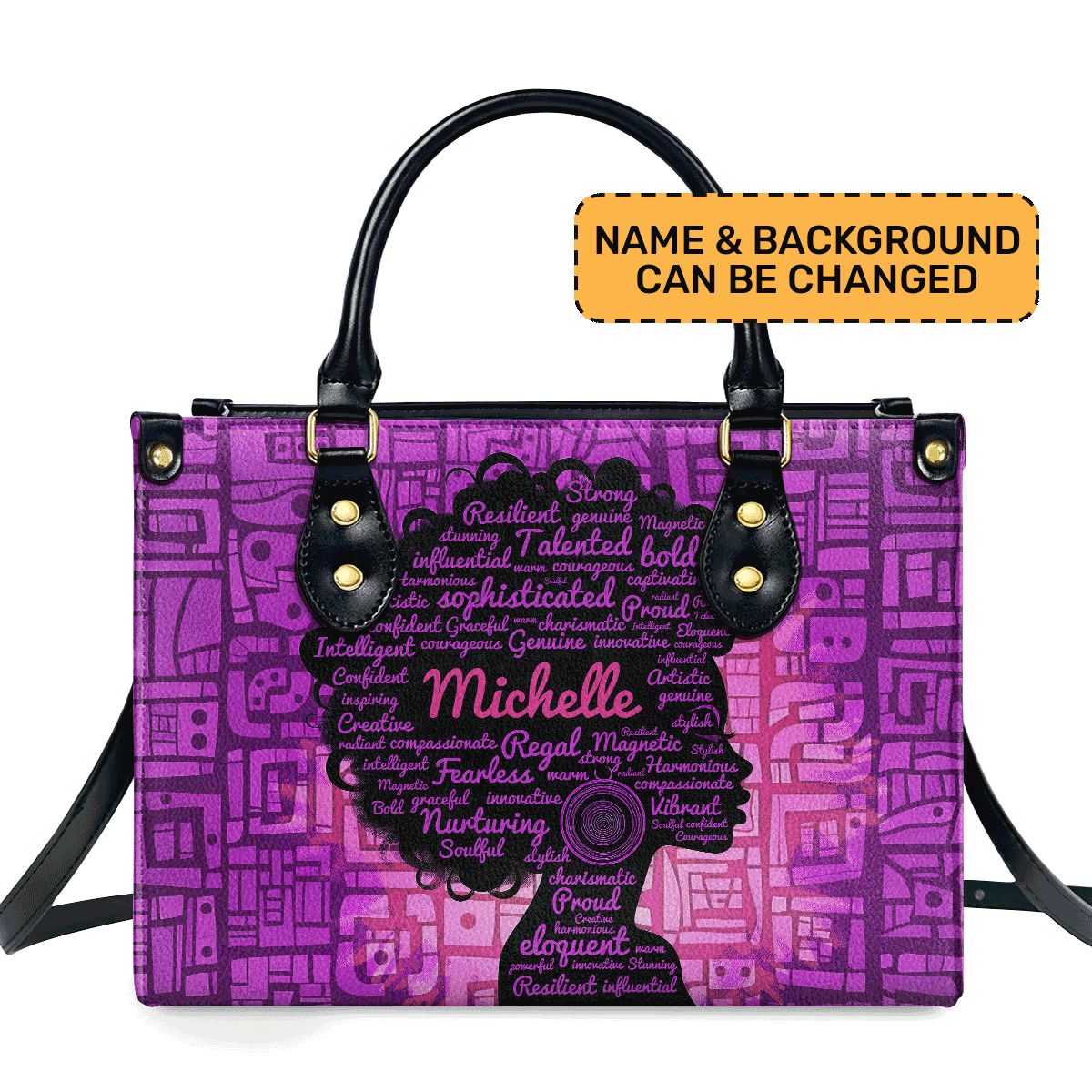 Afro Queen - Galaxy Personalized Leather Handbag Sb47