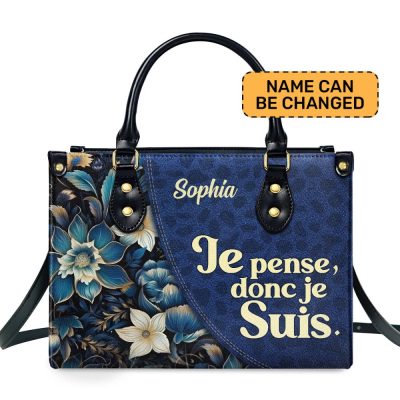 Je Pense, Donc Je Suis - Personalized Leather Handbag Sb605