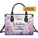 Le Bonheur Est Parfois Caché Dans L’Inconnu - Personalized Leather Handbag Sb610