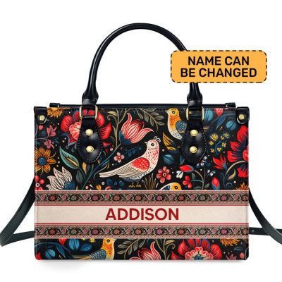 Flower - Four Seasons - Personalized Leather Handbag Stb117