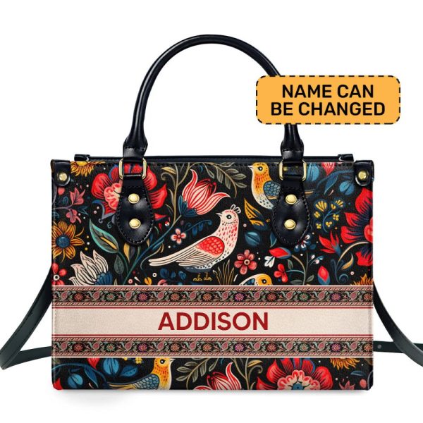 Flower - Four Seasons - Personalized Leather Handbag Stb117