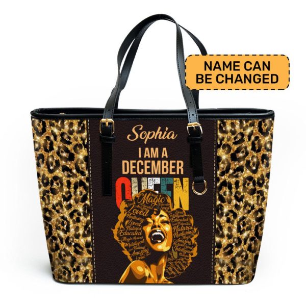 I Am A Queen - Personalized Leather Totebag