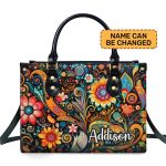 Flourish - Personalized Leather Handbag Stb129