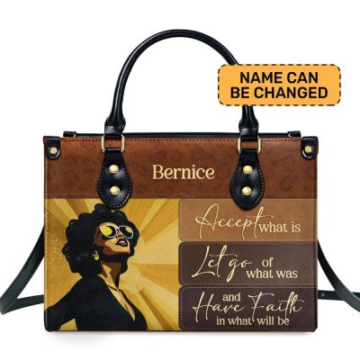 Have Faith In What Will Be - Personalized Leather Handbag Stb13