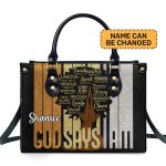 God Says I Am - Personalized Leather Handbag Stb148
