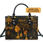The Ancient Time Unique Texture - Personalized Leather Handbag Stb15