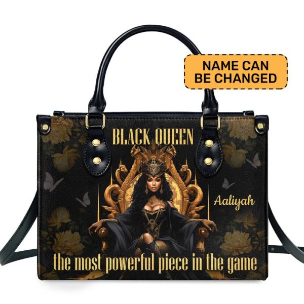 Black Queen - Personalized Leather Handbag Stb150