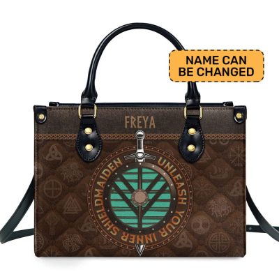 Unleash Your Inner Shield Maiden - Personalized Leather Handbag Stb59