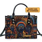The Origin Black Art - Personalized Leather Handbag With Unique Texture Stb16