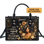 I Think To Myself What A Wonderful World - Personalized Leather Handbag Stb20