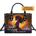 Walk By Faith - Personalized Leather Handbag Stb26