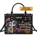 I Can Do All Things Through Him - Personalized Leather Handbag Stb29