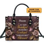 So Very Thankful - Personalized Leather Handbag Stb30