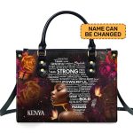 Afro Map - Personalized Leather Handbag Stb43