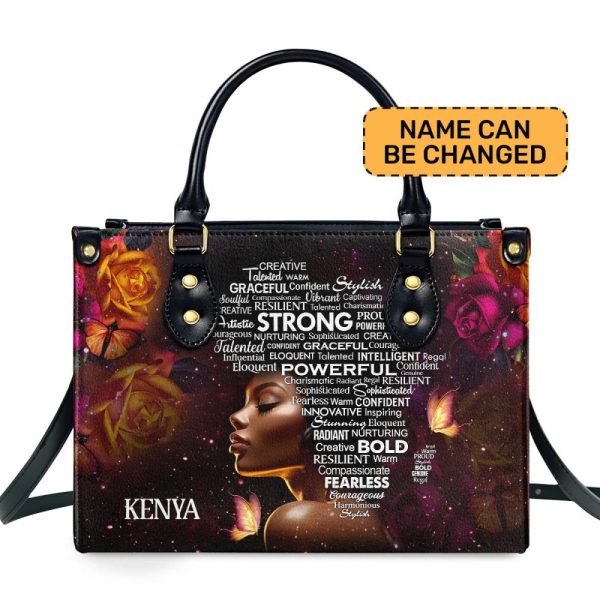 Afro Map - Personalized Leather Handbag Stb43