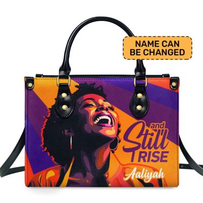 And Still I Rise - Personalized Leather Handbag Stb49B