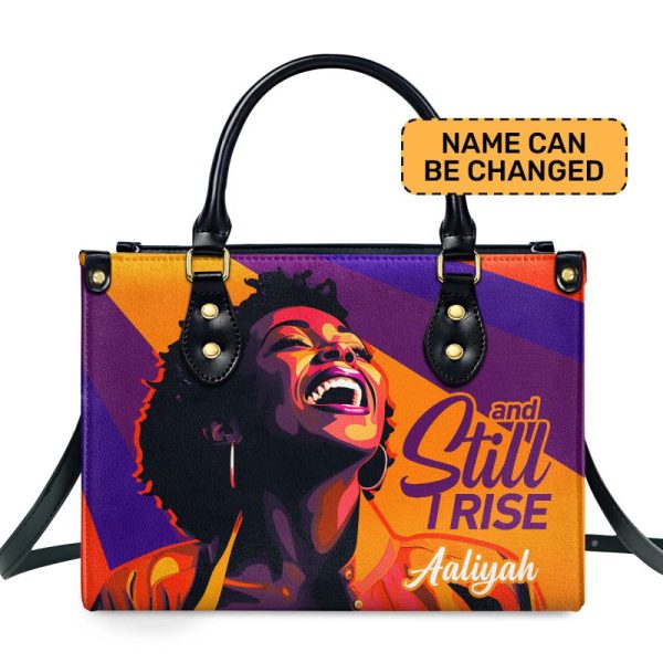 And Still I Rise - Personalized Leather Handbag Stb49B