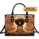 I Am The Master Of My Fate - Personalized Leather Handbag Stb56