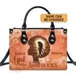 Just A Girl Who Loves Books - Personalized Leather Handbag Stb179