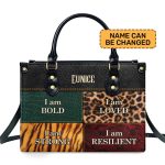 I Am Bold, Loved, Strong, Resilient - Personalized Leather Handbag Sbhn03