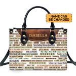 Faith Text - Personalized Leather Hand Bag Sblhbpt771T