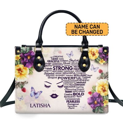 Afro Map - Personalized Leather Handbag Stb196