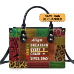 Juneteenth - Personalized Leather Hand Bag Sblhbha24