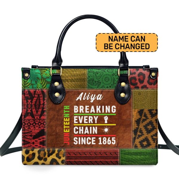 Juneteenth - Personalized Leather Hand Bag Sblhbha24