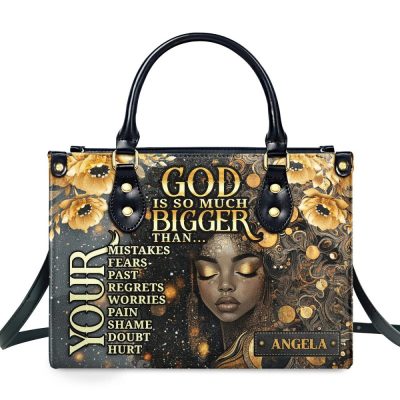 God Is So Much Bigger Than - Personalized Leather Handbag Sblhblm2450M