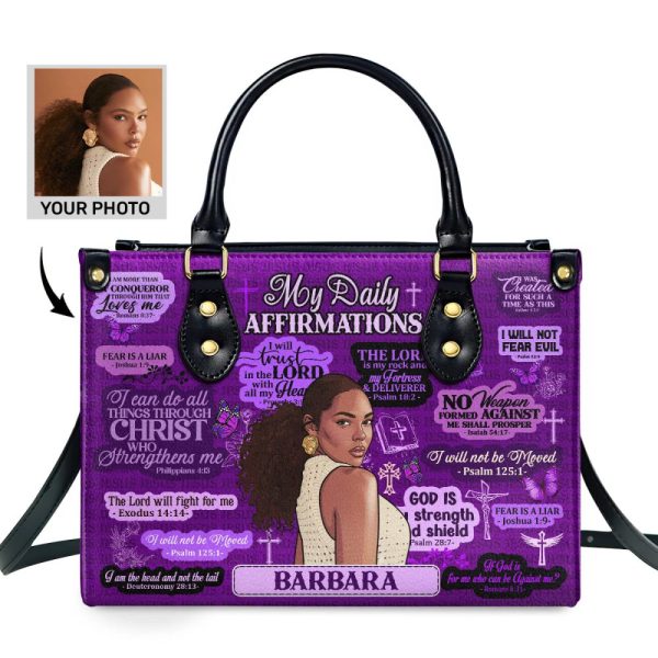 My Daily Affirmations - Personalized Leather Handbag