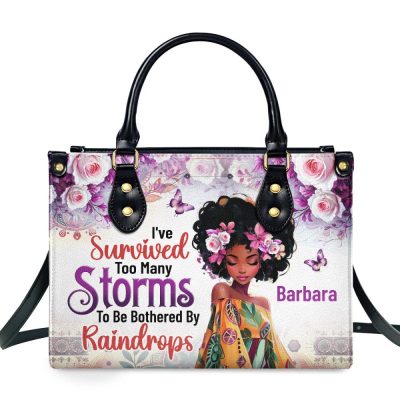 I'Ve Survived Too Many Storms - Personalized Leather Handbag