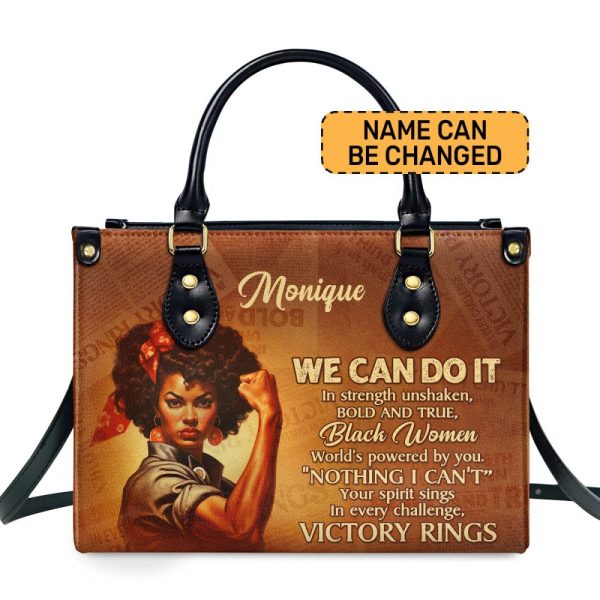 We Can Do It - Personalized Leather Handbag Stb163