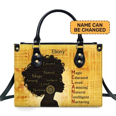 Melanin Meaning - Personalized Leather Handbag - Sb02A