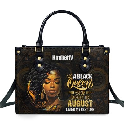 A Black Queen Living My Best Life - Personalized Leather Handbag