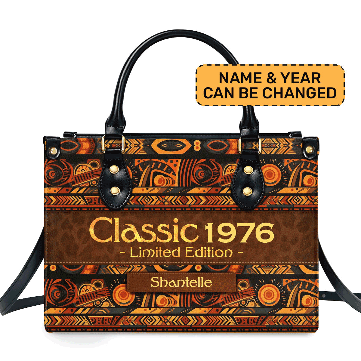 Classic Brown Bag - Personalized Leather Handbag Stb52