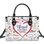 Blessed To Be Called Nana - Personalized Leather Handbag