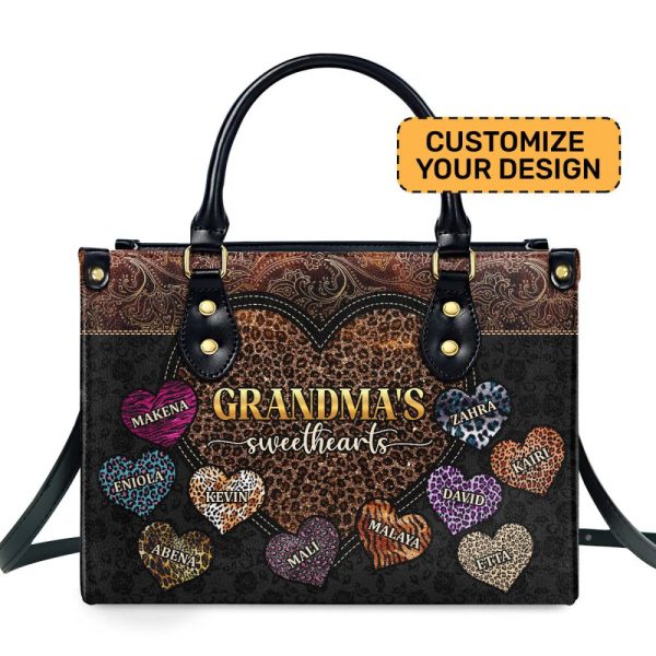 Grandma Sweetheart - Personalized Leather Handbag Sblhblm1439M