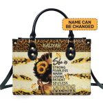 She Is Mom - Personalized Leather Handbag Sbhn01