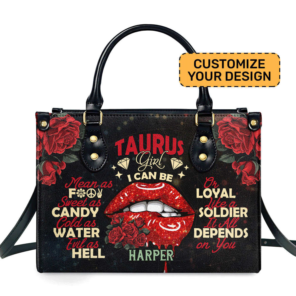 I Can Be Mean - Personalized Leather Handbag Sbt37