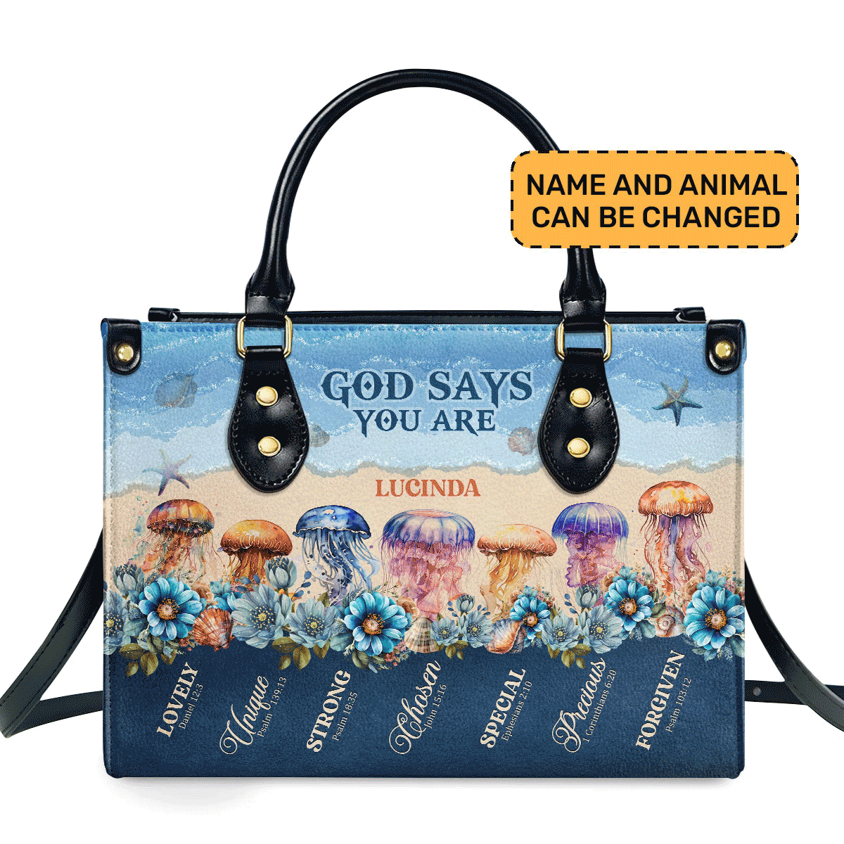 God Says You Are - Personalized Leather Handbag Mb87