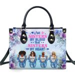 Not Sisters By Blood But Sisters By Heart - Personalized Leather Handbag Sblhbltu2806D