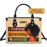 Stop And Study God'S Word - Personalized Leather Handbag Sblhblm1193L