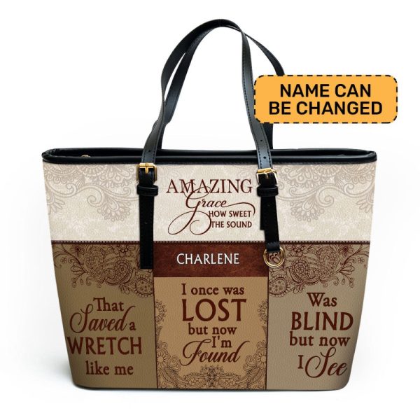 Amazing Grace - Personalized Leather Totebag