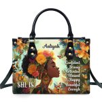 She Is - Personalized Leather Handbag